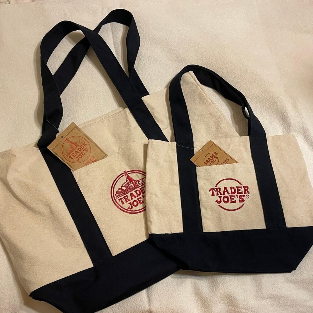 NWT! Set of 2: Trader Joe's Large & Mini Canvas T… - image 2